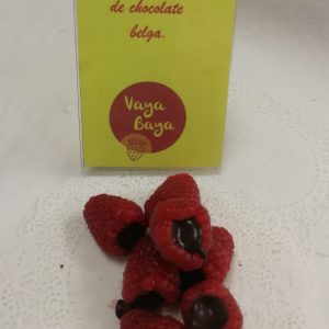 Frambuesas rellenas de chocolate belga